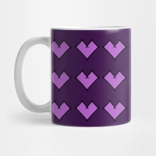 Purple Square Goth Hearts Mug